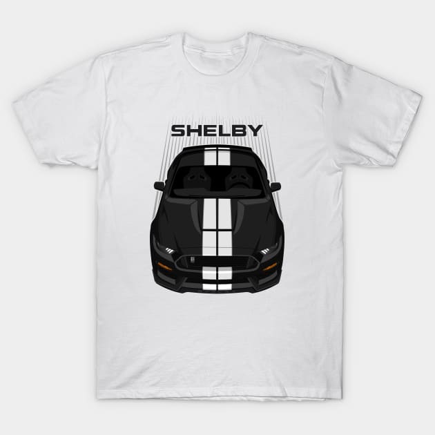 Ford Mustang Shelby GT350 2015 - 2020 - Black - White Stripes T-Shirt by V8social